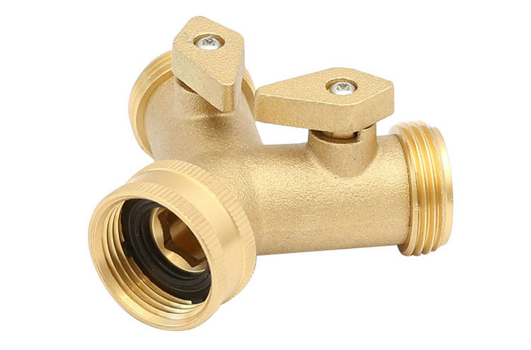 месинг 2 Way Garden Hose Connector made in China